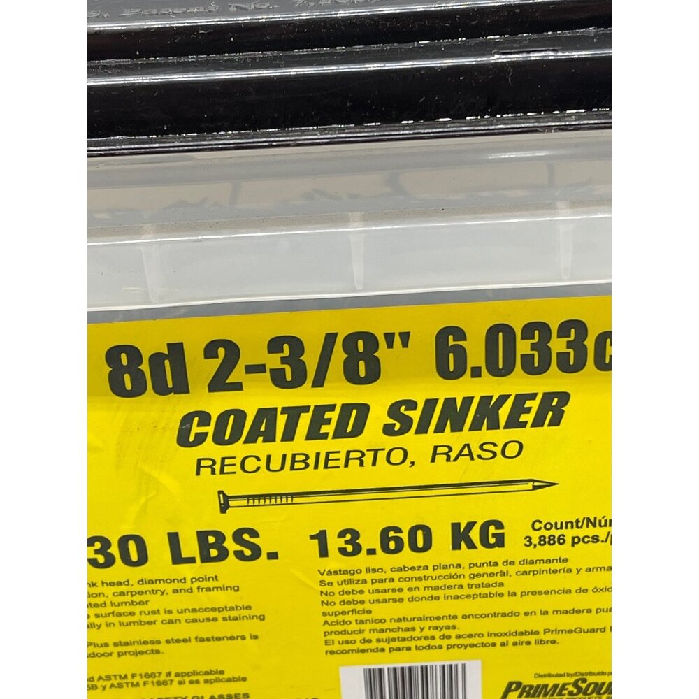 14 pounds Grip Rite nails fasteners 8d 2-3/8" Coated Sinker Smooth shank READ